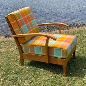 Restored woolen blanket chair