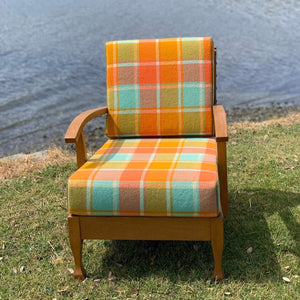 Restored woolen blanket chair